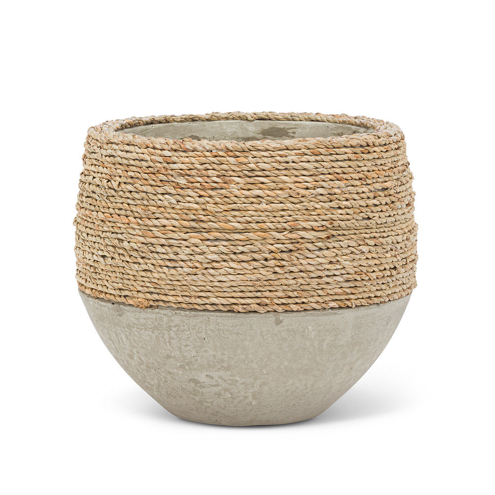 Half Seagrass Covered Planter