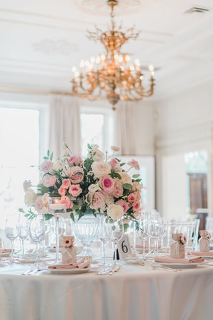 Luxurious Pastel Centrepiece from Pastel Bliss Collection, Elevating Wedding Decor in Toronto and GTA with Delicate Beauty