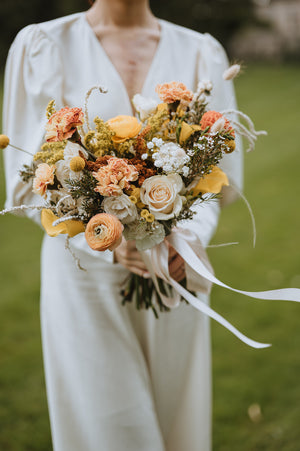 Sun-kissed brilliance bridal bouquet from the Sunshine Coast Collection, blending coastal elegance with Toronto urban grace.