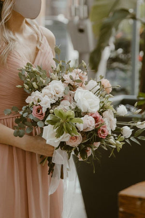 Pastel Bliss Collection Bridesmaid Bouquet, Embracing Toronto’s Chic Wedding Aesthetics with Delicate Hues