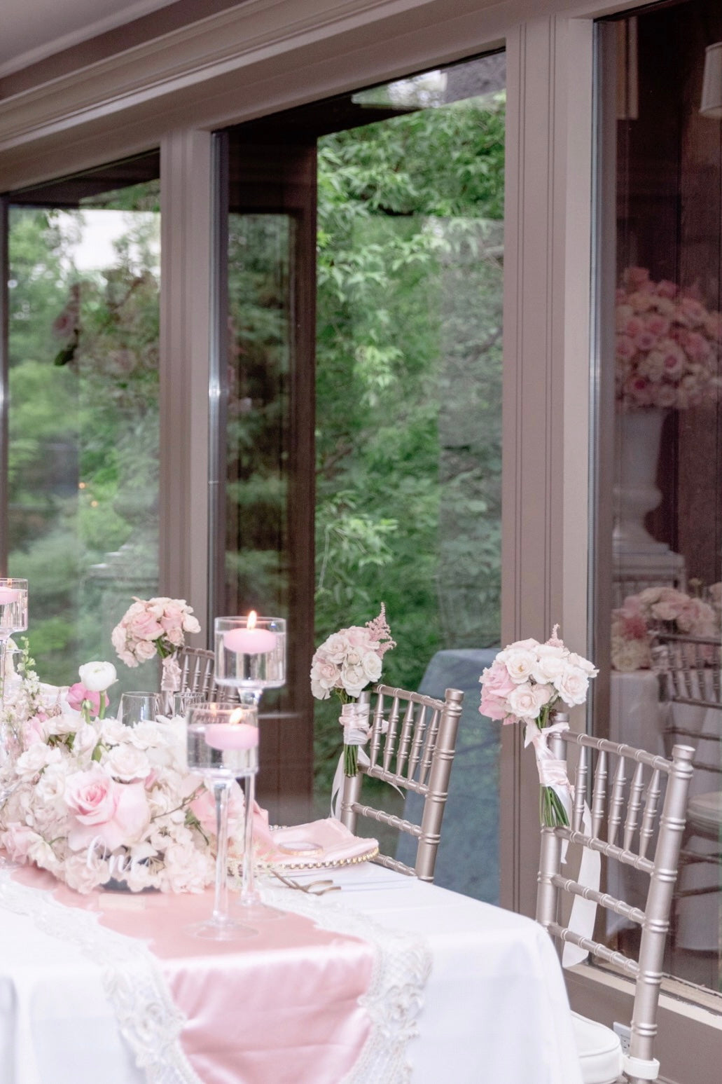 Romantic Pastel Pew Flower from the Pastel Bliss Collection, Adding a Gentle Touch to Wedding Ceremonies in Vaughan and the GTA